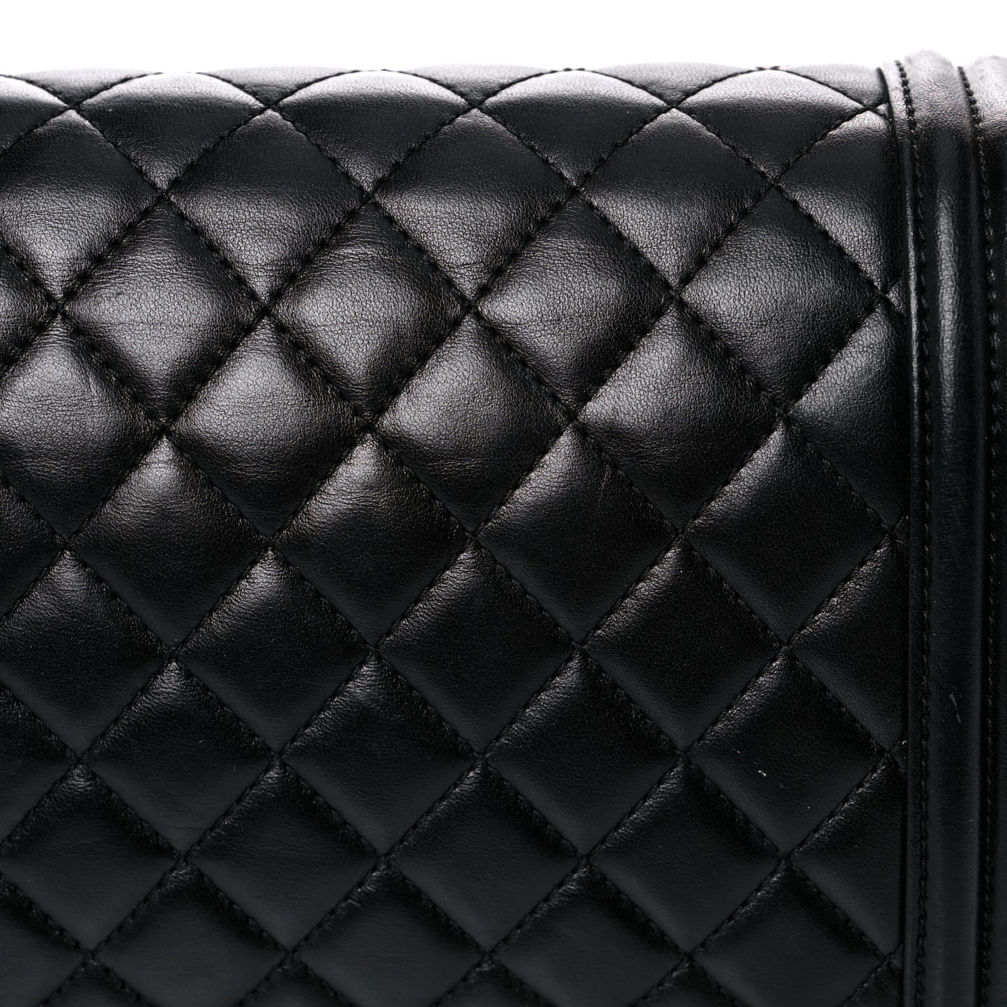 Lambskin Quilted Medium Boy Flap Black