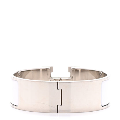 Hermes Enamel Wide Clic Clac H Bracelet GM White 3 of 5