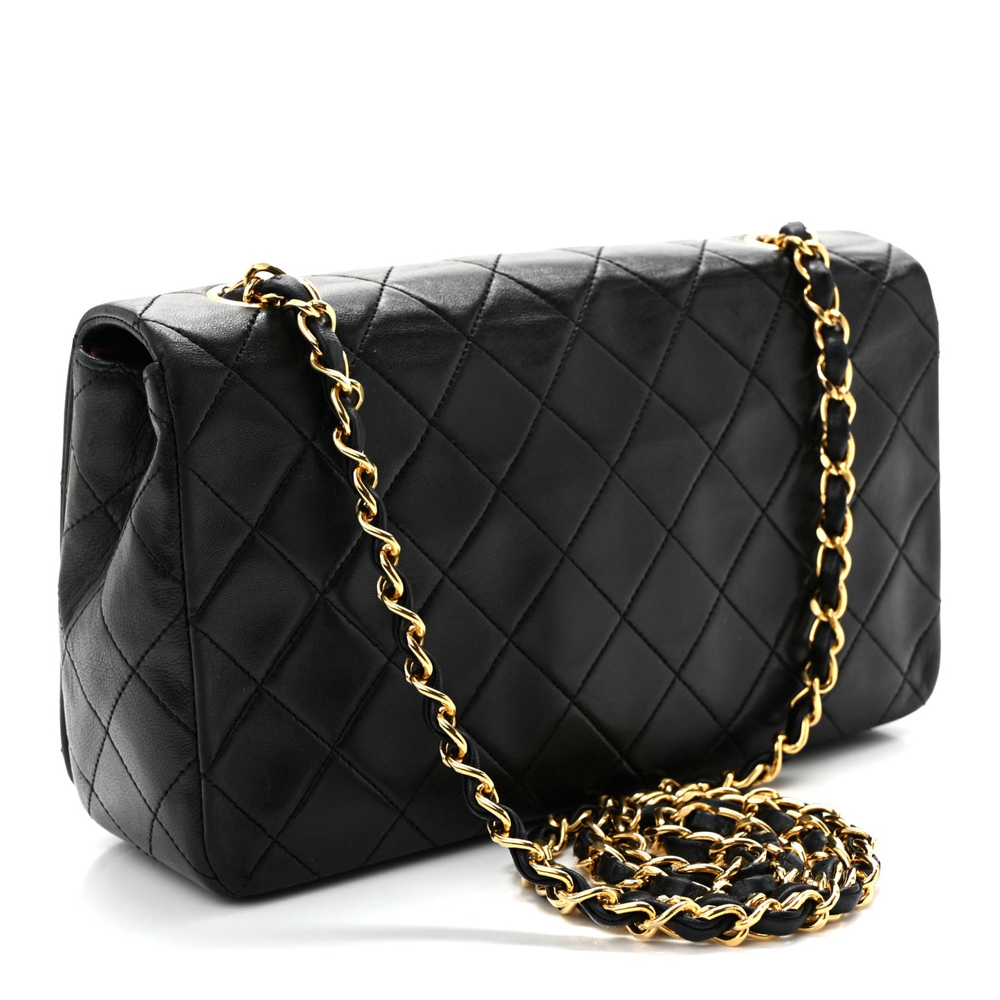 Lambskin Quilted Small Single Flap Black