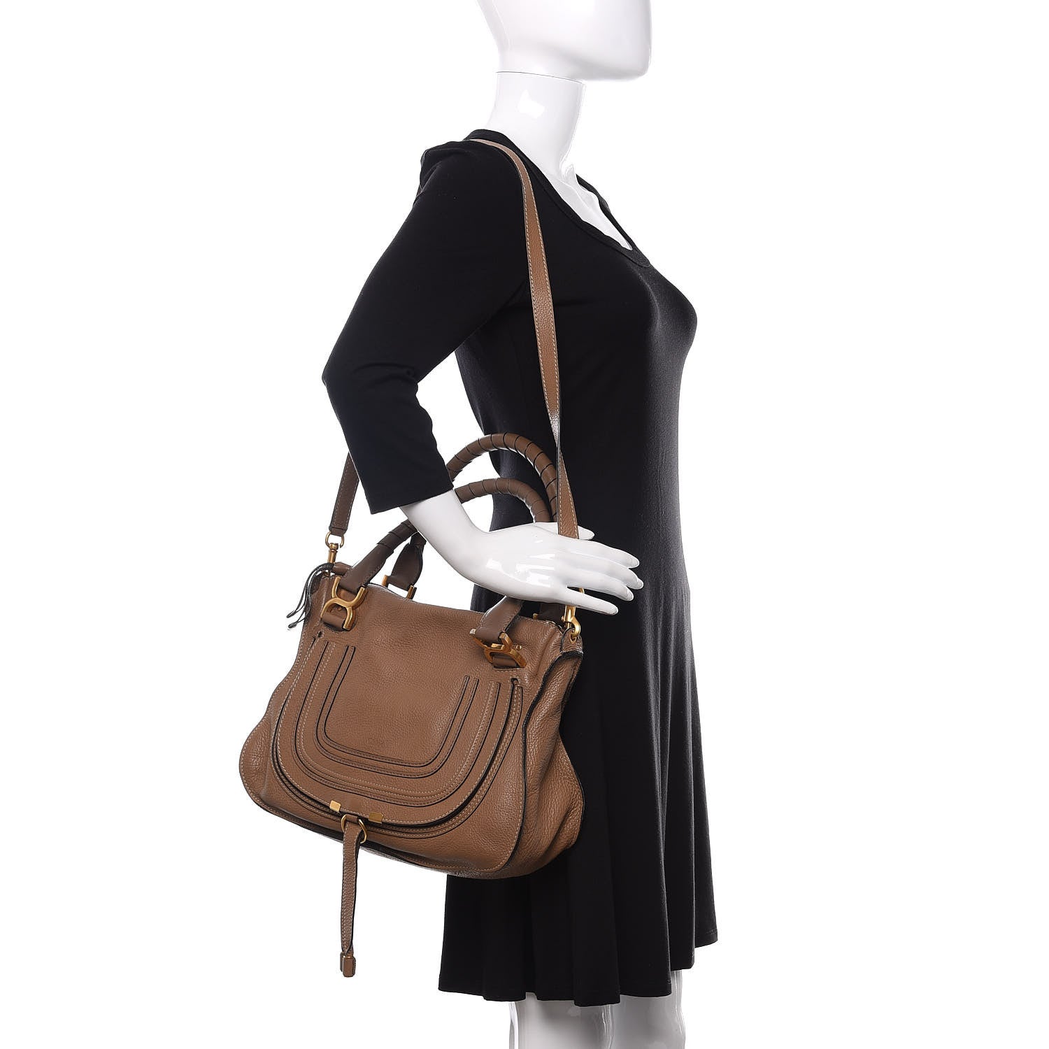 Chloe Calfskin Small Marcie Satchel Nut 2 of 9