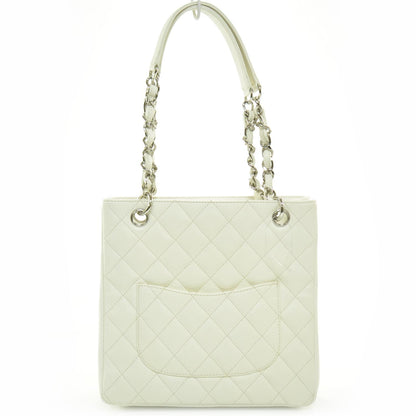 Chanel Caviar Petit Shopping Tote PST White 4 of 9