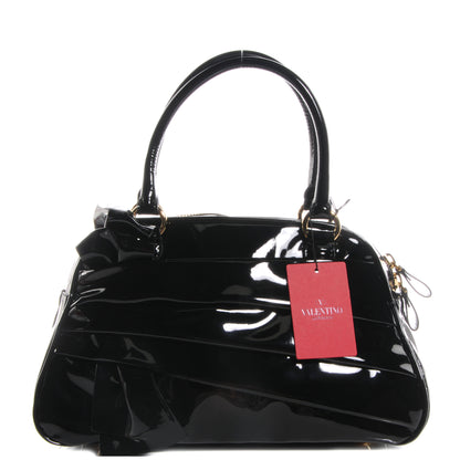 Valentino Garavani Patent Lacca Bow Bowler Tote Black 1 of 8