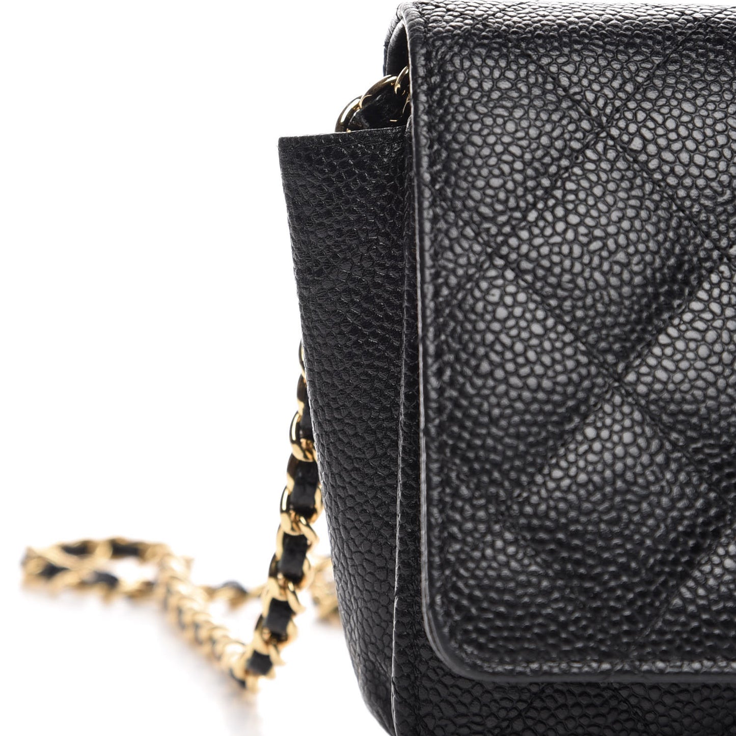 Caviar Quilted Wallet On Chain WOC Black