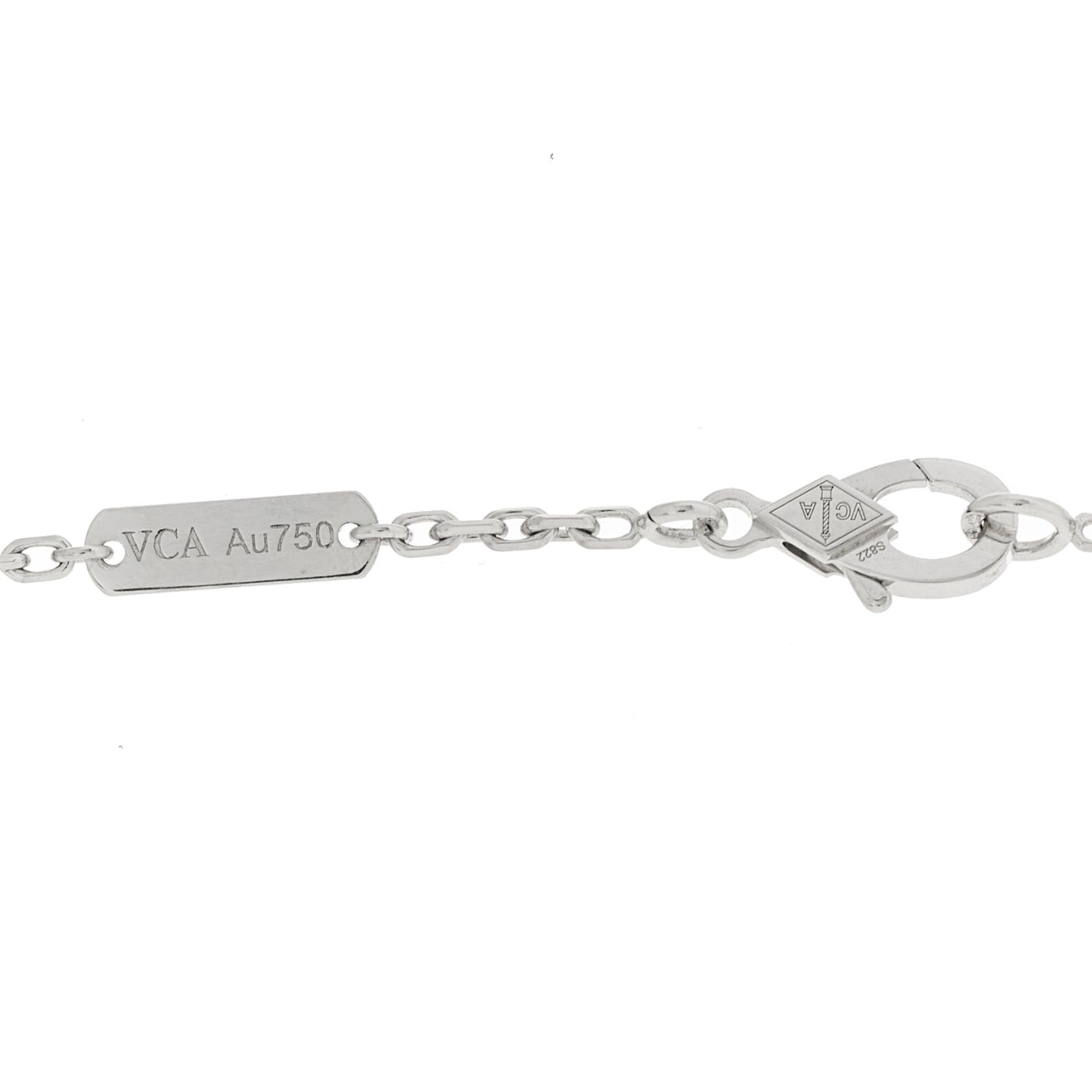 18K White Gold Mother of Pearl Magic Alhambra Pendant Necklace