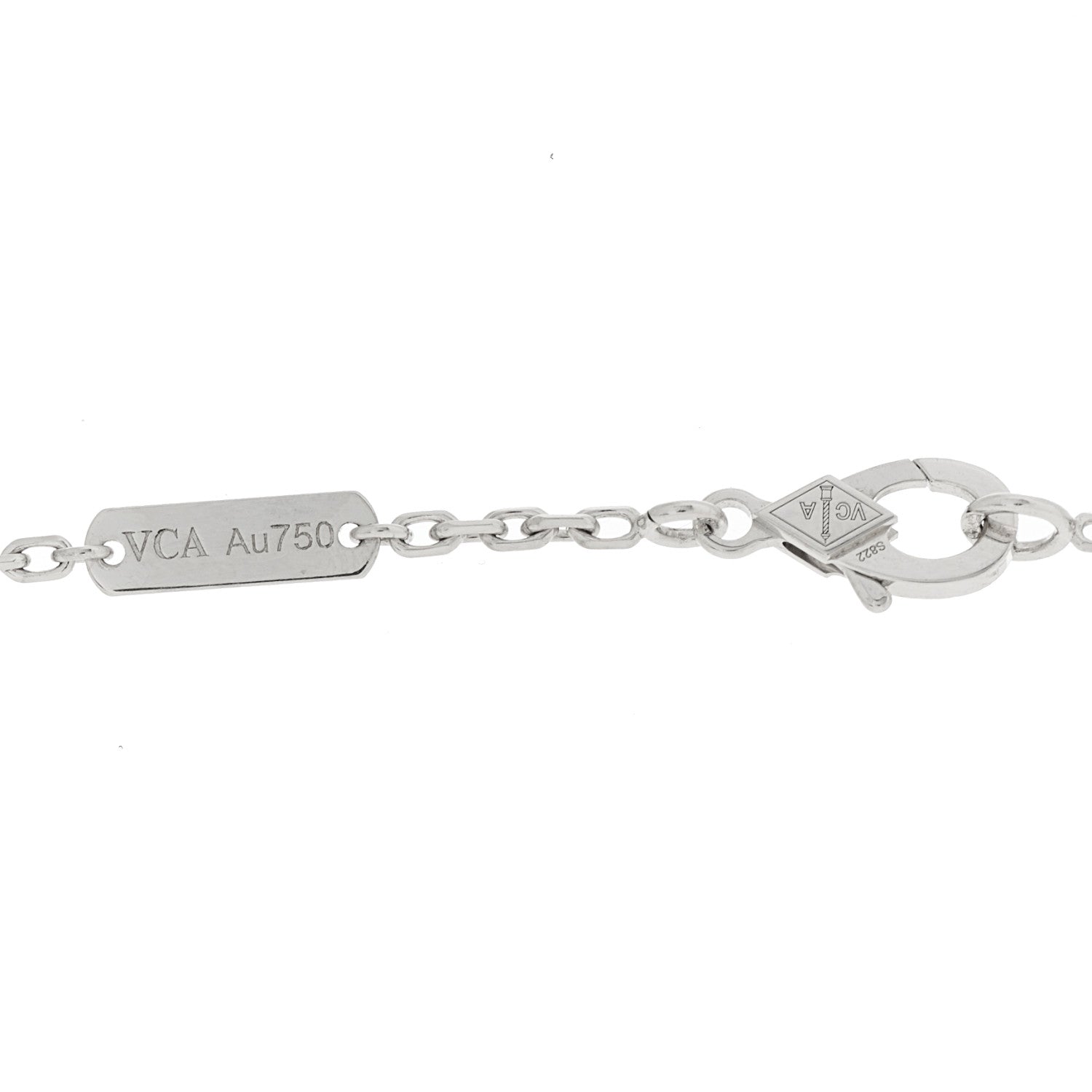 Van Cleef & Arpels 18K White Gold Mother of Pearl Magic Alhambra Pendant Necklace 5 of 6