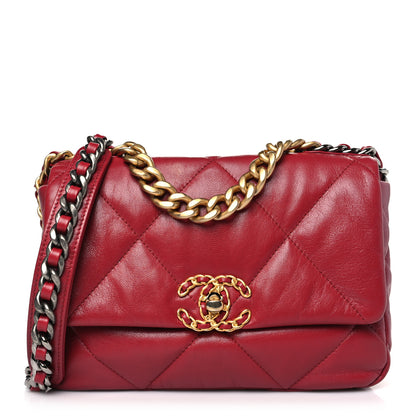 Chanel Goatskin Quilted Chanel 19 Flap Red 1 of 9