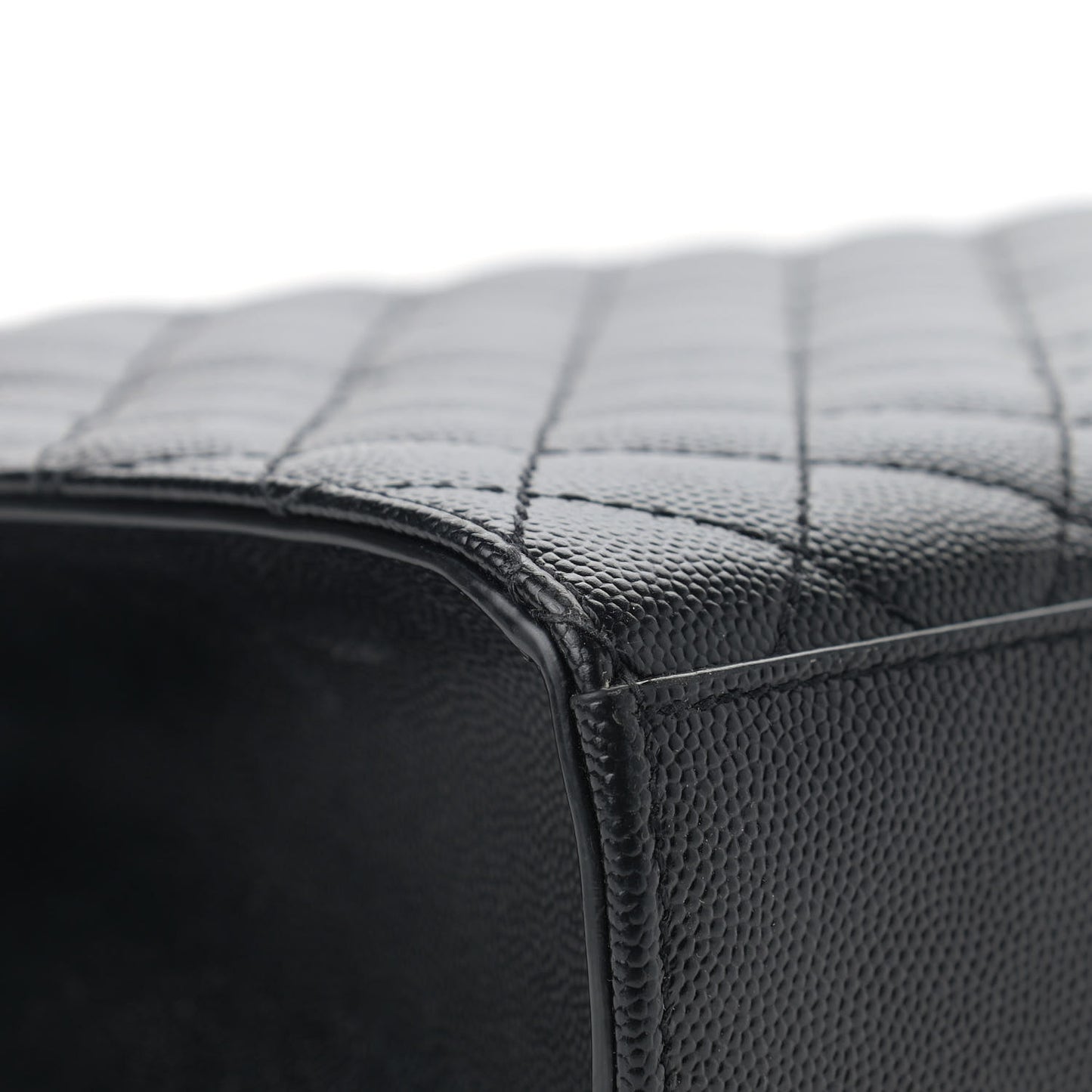 Grain De Poudre Textured Mixed Matelasse Large Triquilt Monogram Monochrome Satchel Black
