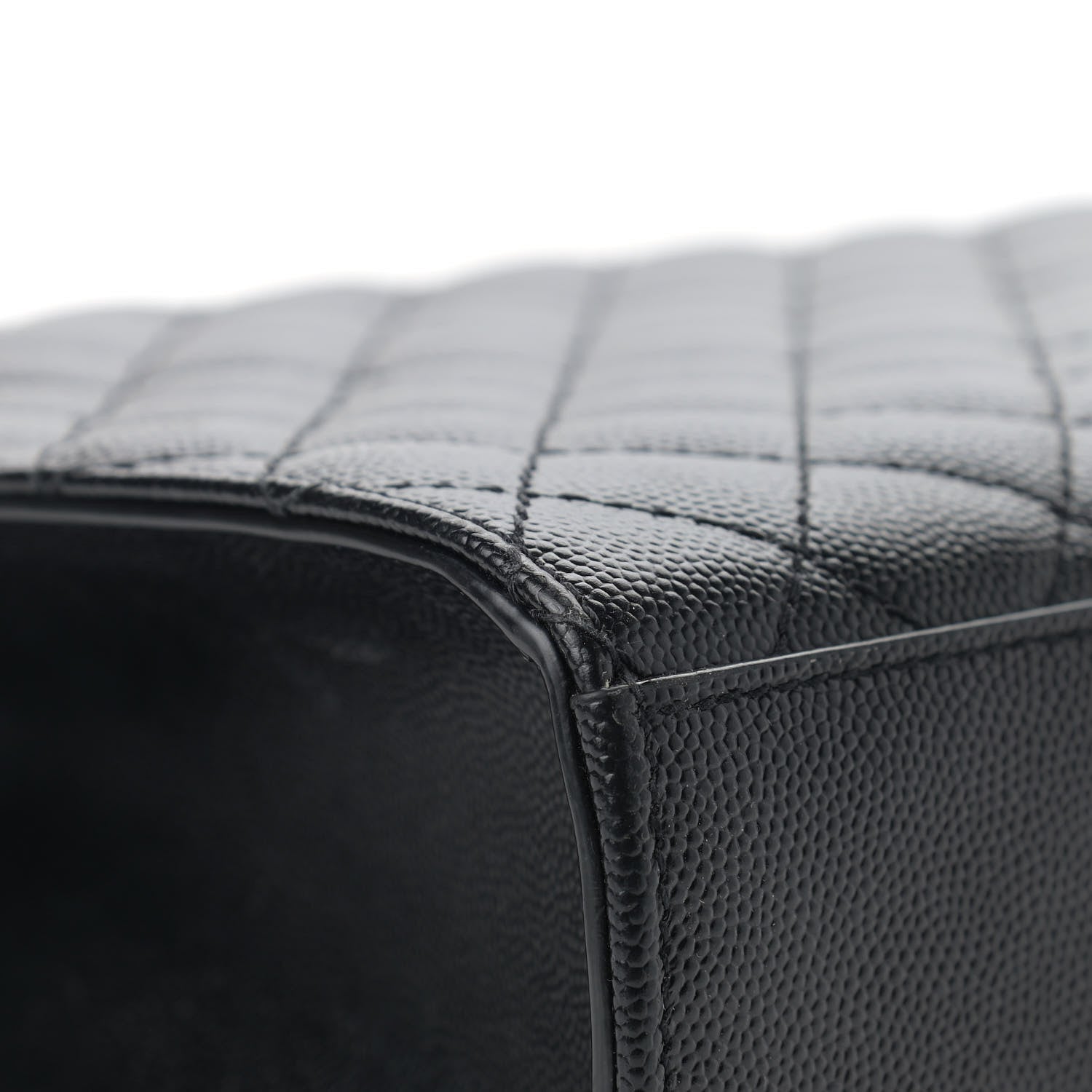Saint Laurent Grain De Poudre Textured Mixed Matelasse Large Triquilt Monogram Monochrome Satchel Black 7 of 15