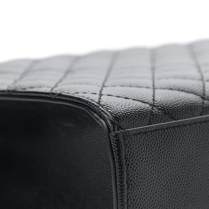 Saint Laurent Grain De Poudre Textured Mixed Matelasse Large Triquilt Monogram Monochrome Satchel Black 7 of 15