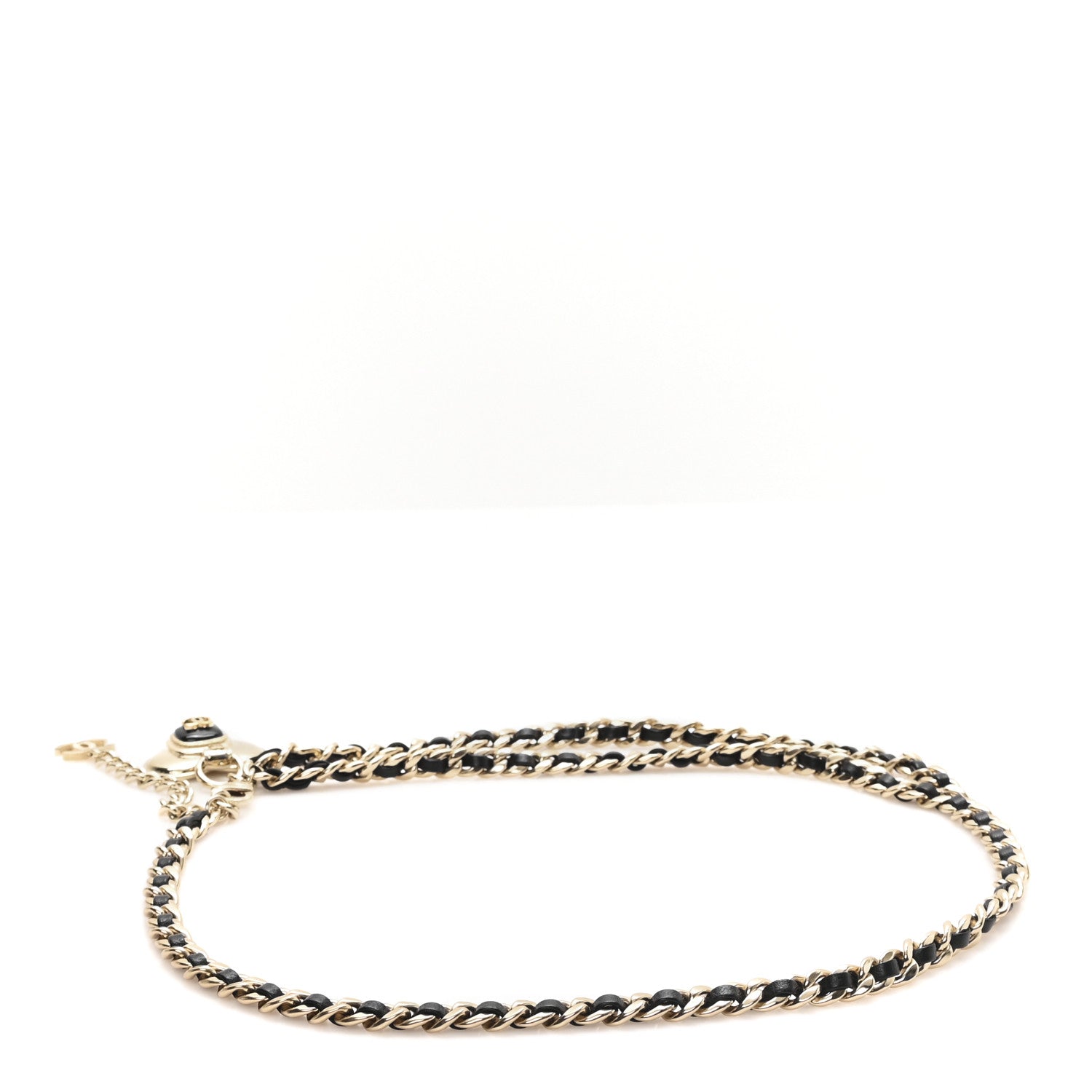 Chanel Lambskin Enamel CC Heart Chain Belt Black Gold 2 of 4
