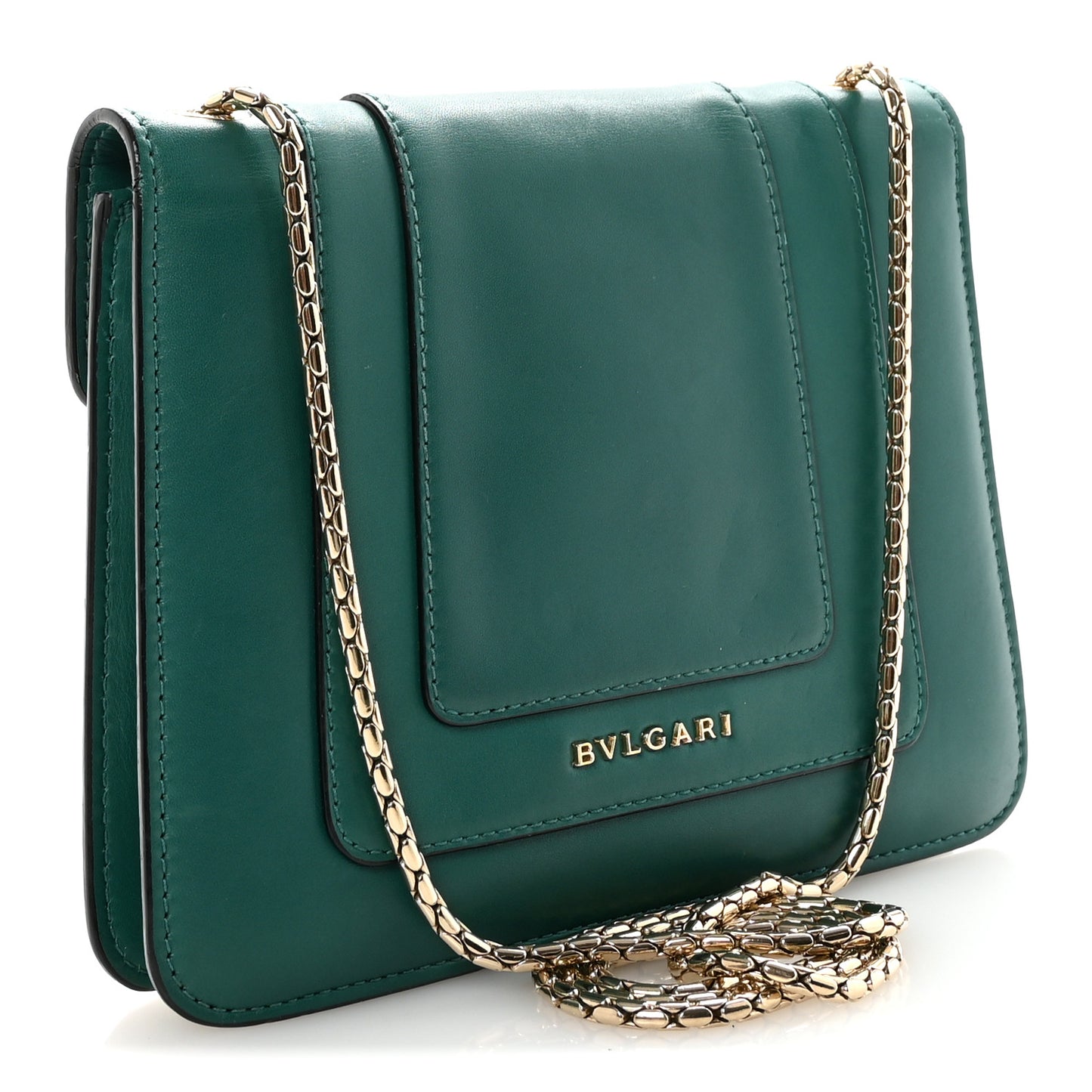 Calfskin Small Serpenti Forever Snake Strap Crossbody Bag Emerald Green