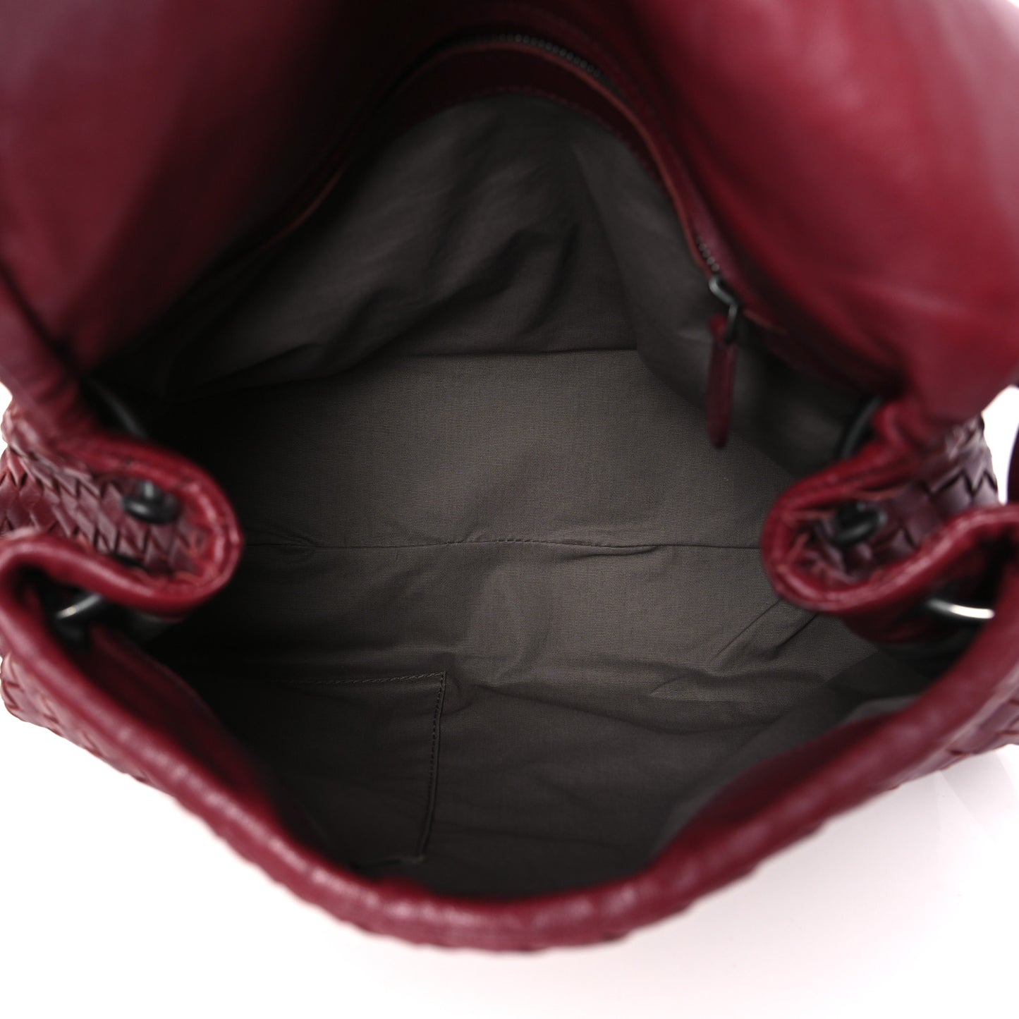 Nappa Intrecciato Flap Shoulder Bag Bordeaux