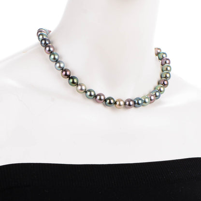 Mikimoto 18K Gold Fusion Multicolored Black South Sea Cultured Pearl 10mm Strand Necklace 17 2 of 5