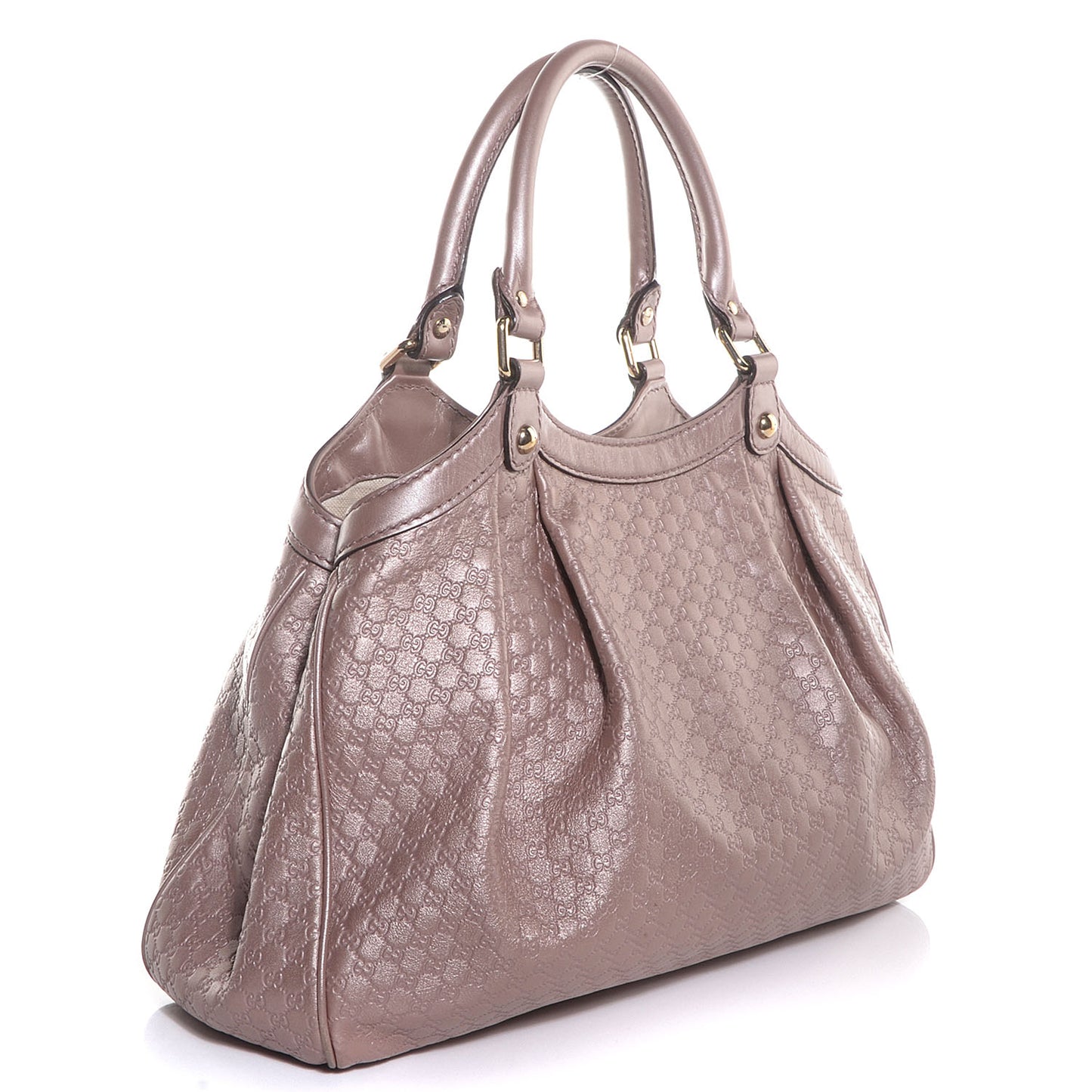 Metallic Microguccissima Medium Sukey Tote Dark Cipria