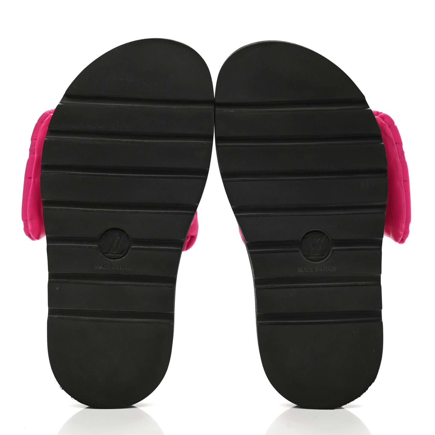 Technical Fabric Embossed Monogram Pool Pillow Comfort Mules 37 Fuchsia