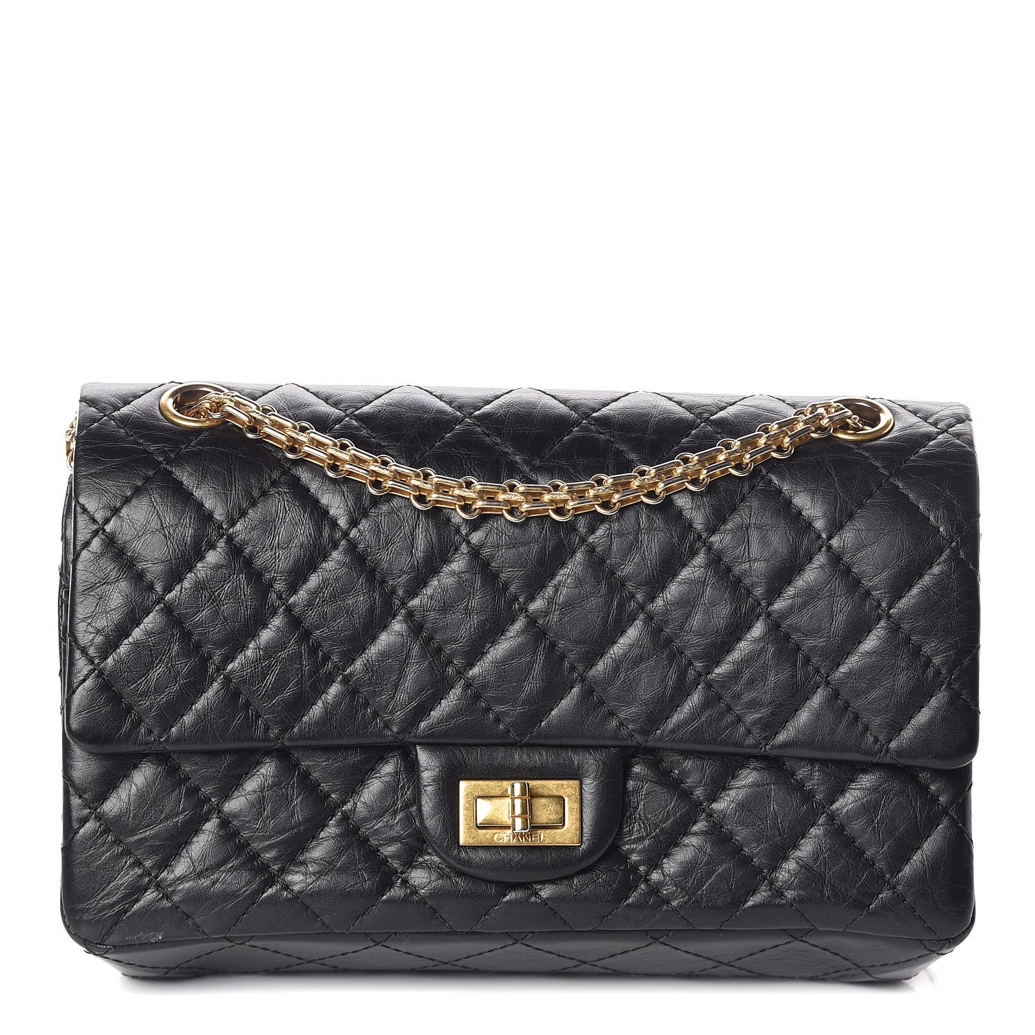 Chanel Aged Calfskin Quilted 2.55 Reissue 225 Flap Black 1 of 13