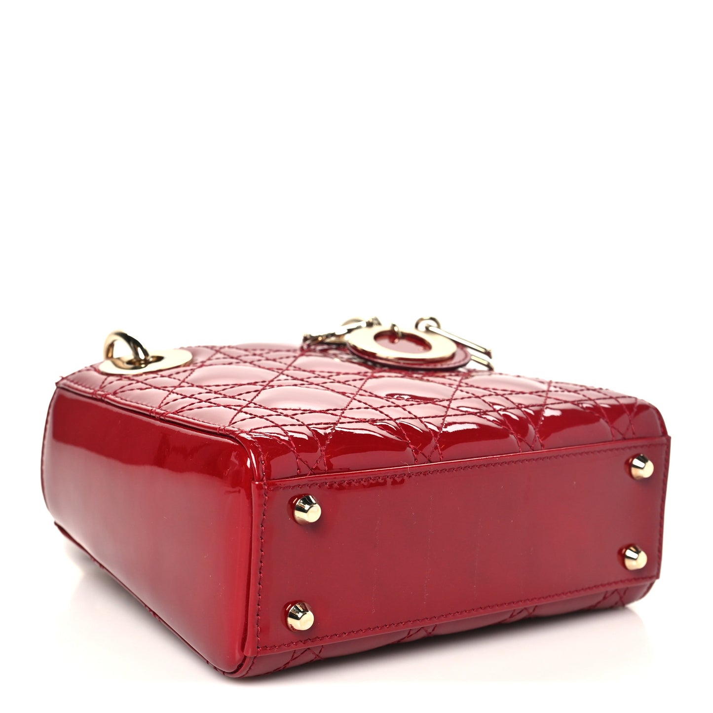 Patent Cannage Mini Lady Dior Red