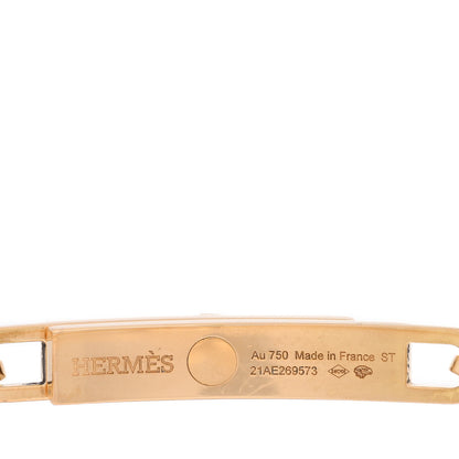 Hermes 18K Yellow Gold Diamond Pave PM Kelly Chaine Bracelet ST 3 of 4