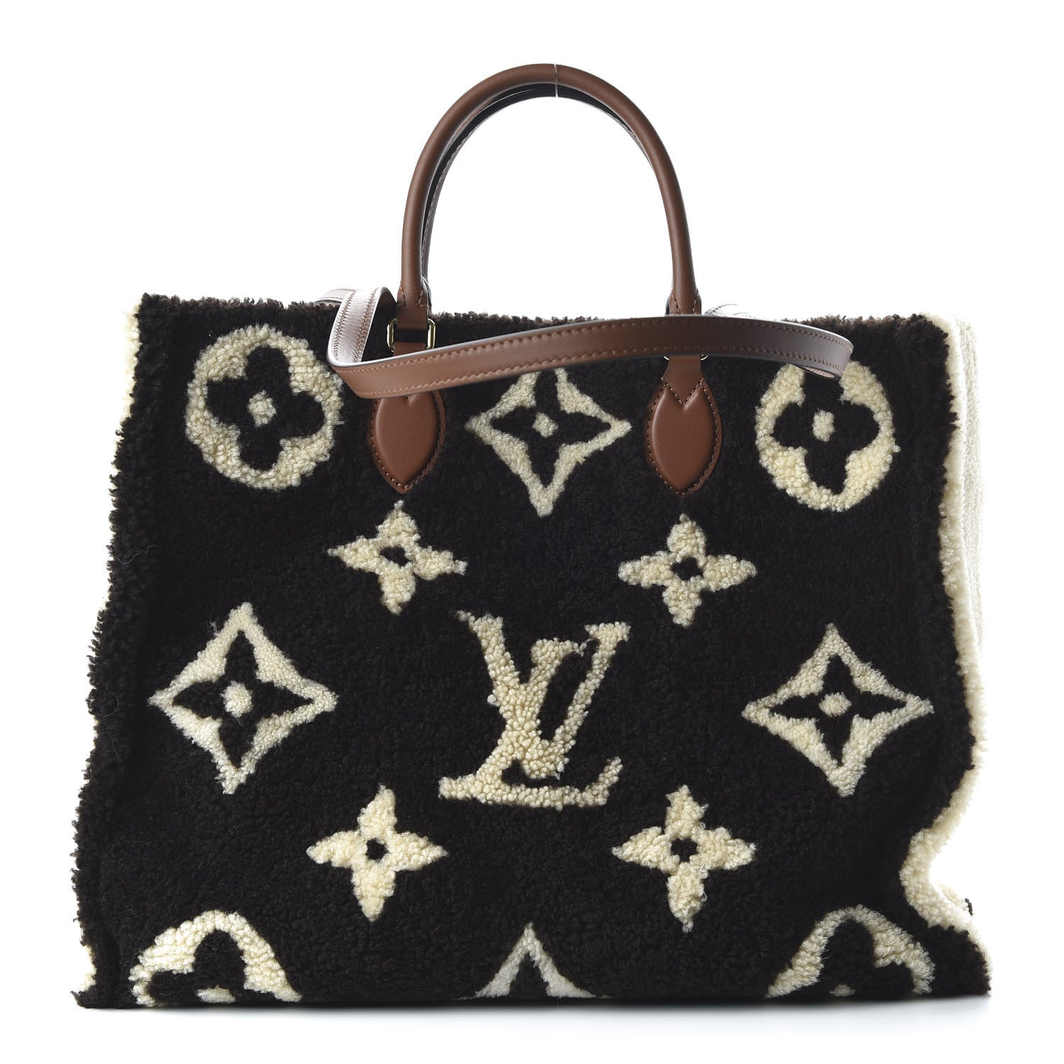 Louis Vuitton Shearling Monogram Giant Teddy Onthego GM Black White 1 of 9