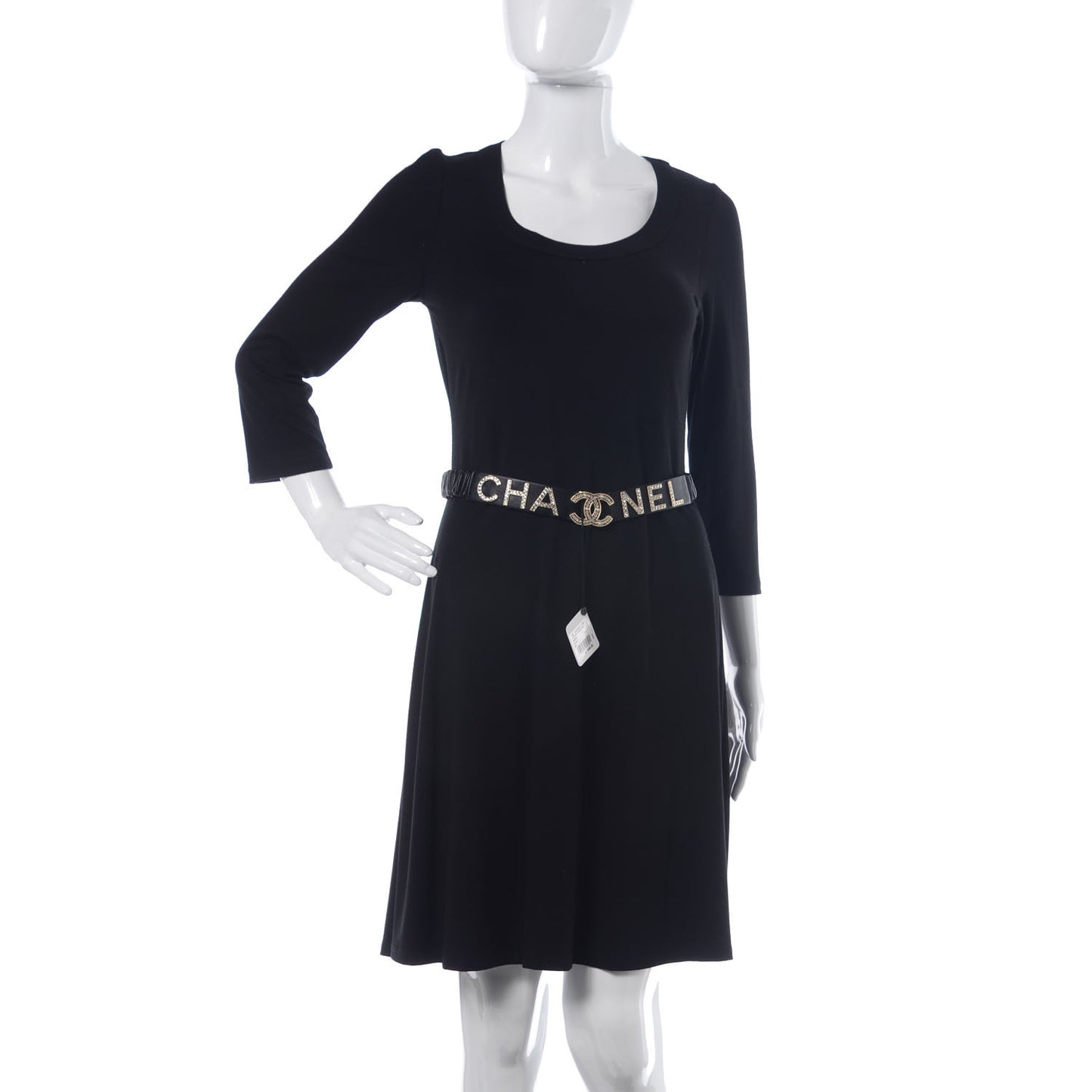 Lambskin Crystal Logo Belt 90 36 Black