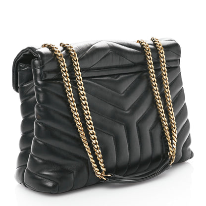 Saint Laurent Calfskin Y Quilted Monogram Medium Loulou Chain Satchel Black 2 of 10