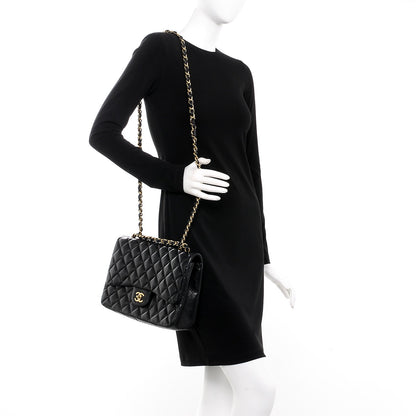 Chanel Lambskin Quilted Jumbo Single Flap Black 2 of 7