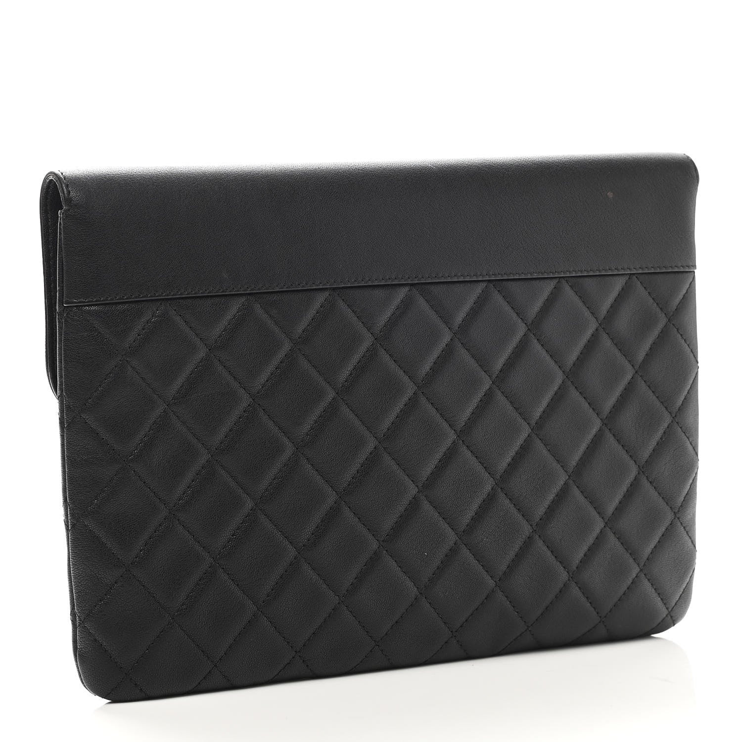 Chanel Goatskin Quilted CC Box Pouch Black 3 of 9