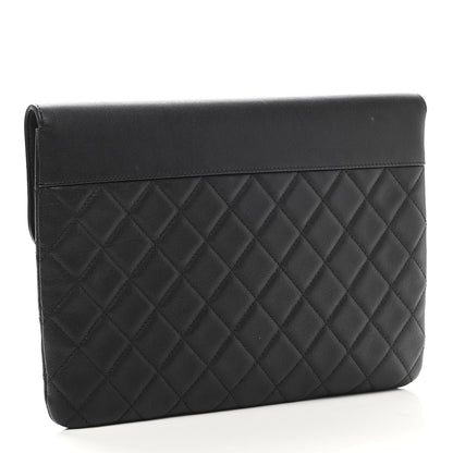 Chanel Goatskin Quilted CC Box Pouch Black 3 of 9