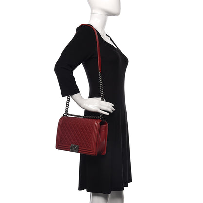 Chanel Caviar Quilted New Medium Boy Flap Dark Red 4 of 11