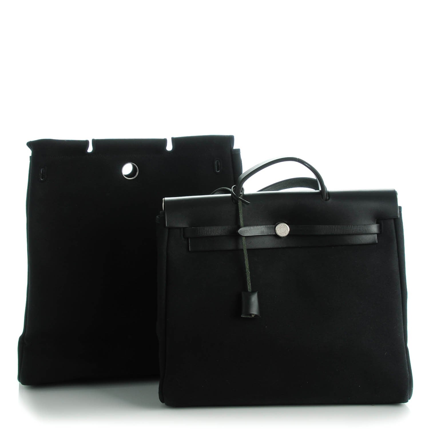 Hermes Toile Vache Calfskin Herbag 39 MM Black 8 of 12