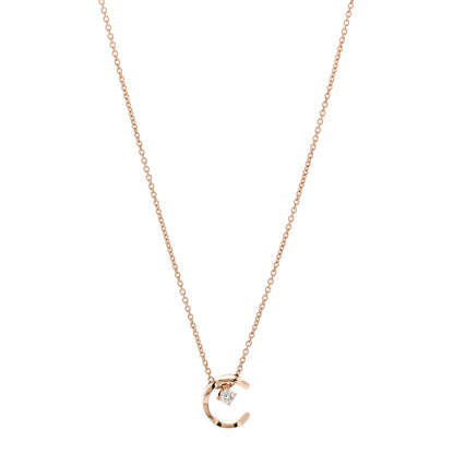 Chanel 18K Beige Gold Diamond Coco Crush C Necklace 1 of 5