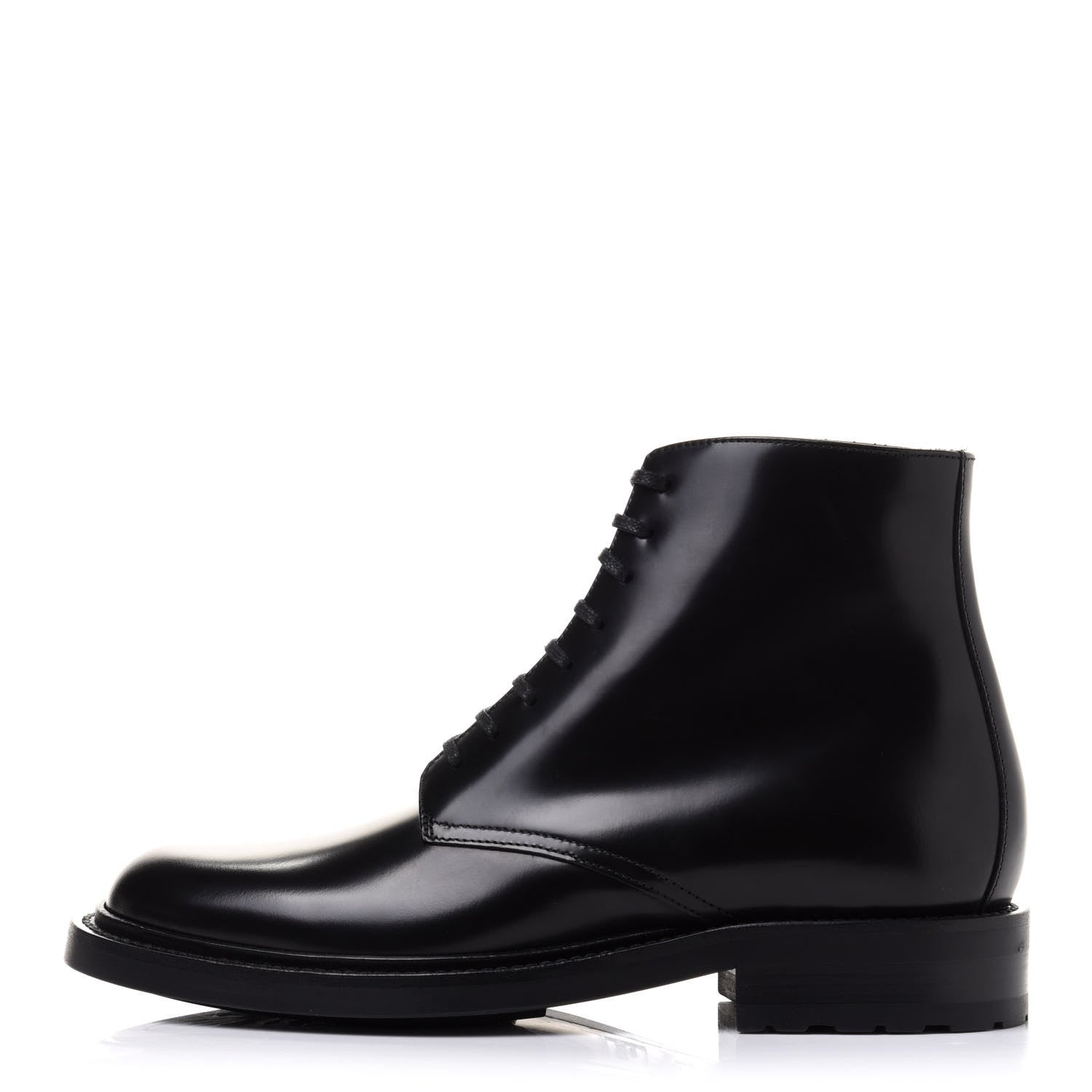 Saint Laurent Calfskin Womens Army Combat Boots 38 Black 1 of 9