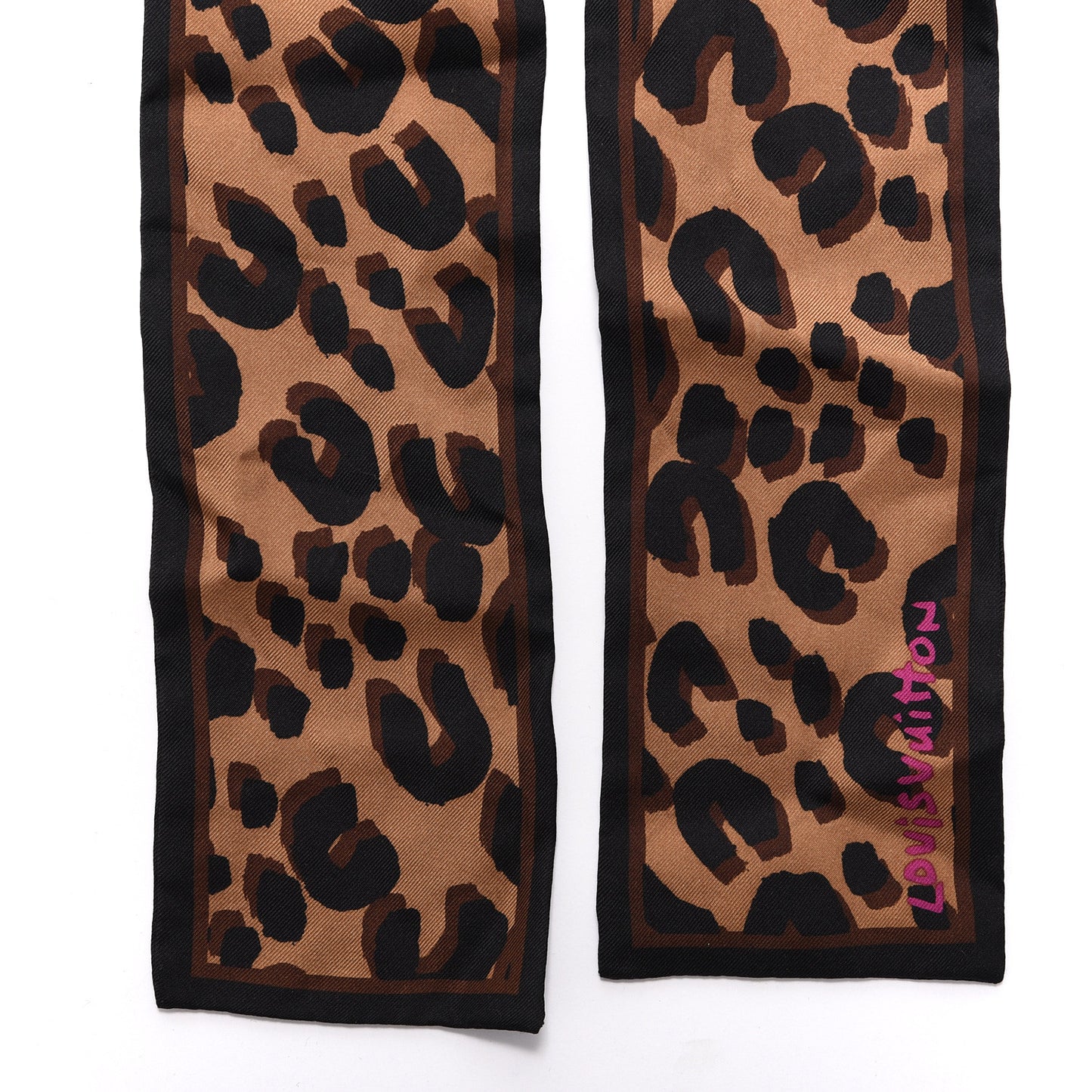 Silk Leopard Bandeau Scarf Marron