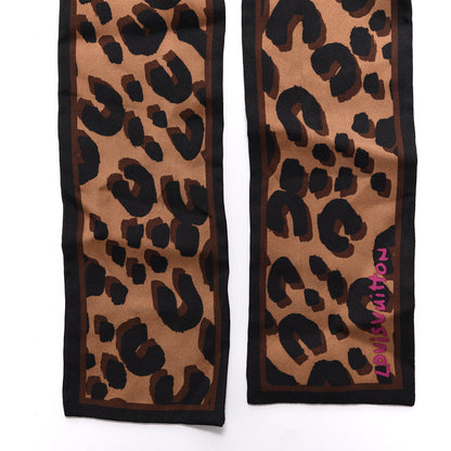 Louis Vuitton Silk Leopard Bandeau Scarf Marron 3 of 3