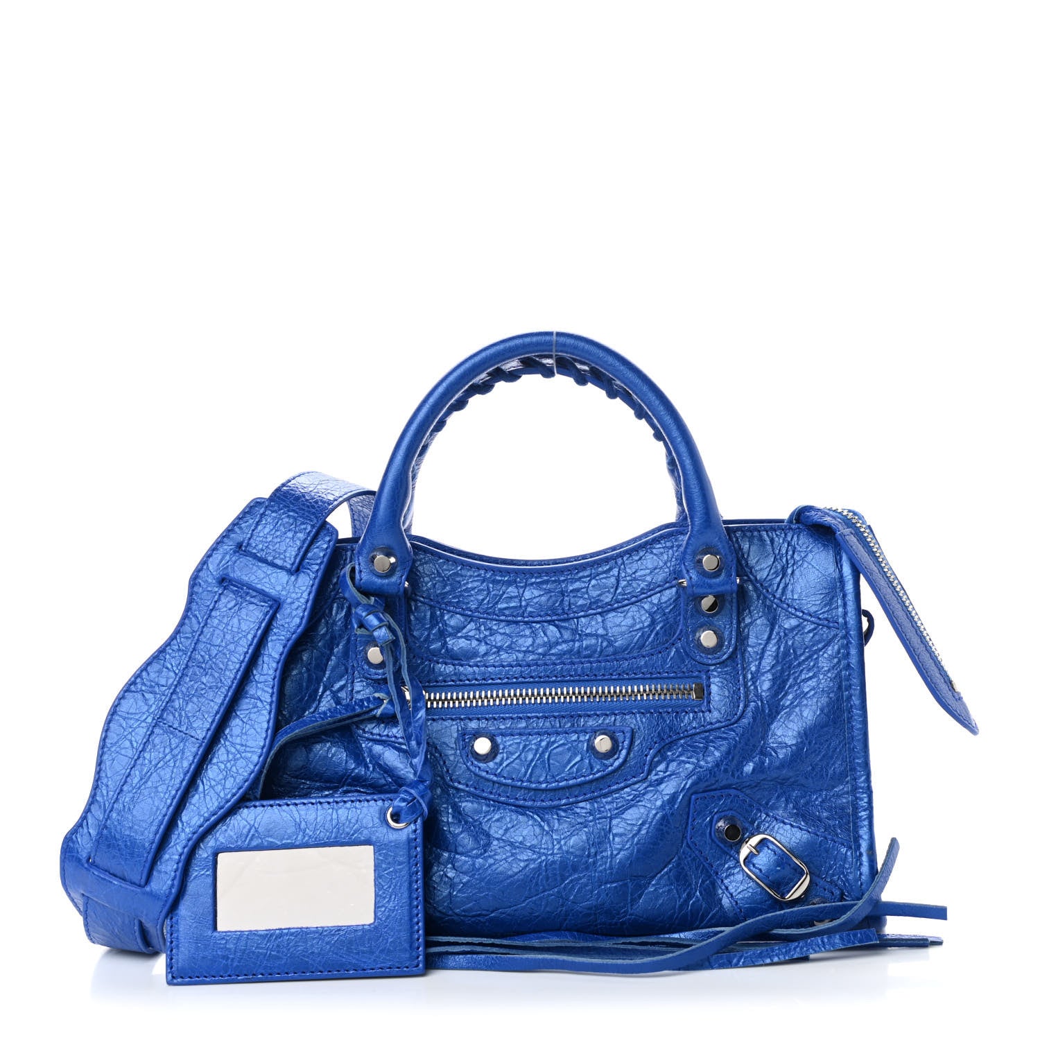 Balenciaga Agneau Classic Silver Hardware Mini City Electric Bleu 1 of 10