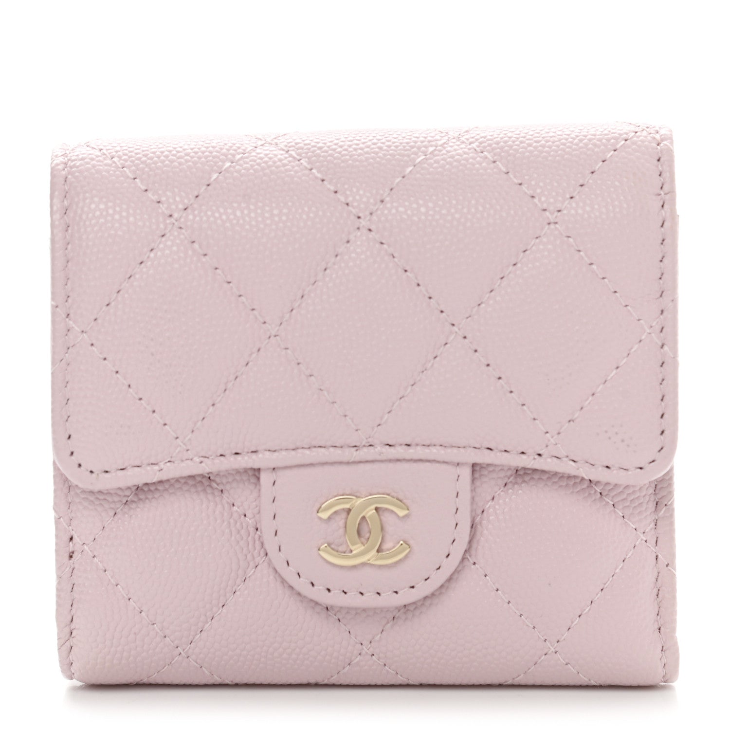 Chanel Caviar Quilted Compact Flap Wallet Light Pink 1 of 11