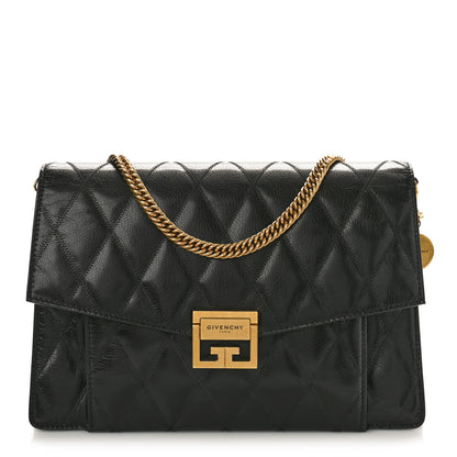 Givenchy Goatskin Quilted Medium GV3 Shoulder Bag Black 1 of 8