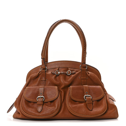 Christian Dior Calfskin My Dior Frame Double Pocket Satchel Brown 1 of 15