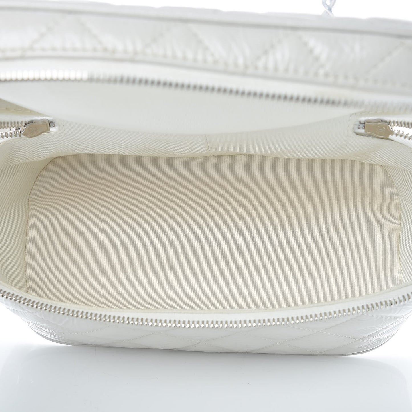 Crumpled Calfskin PVC Quilted Backpack White