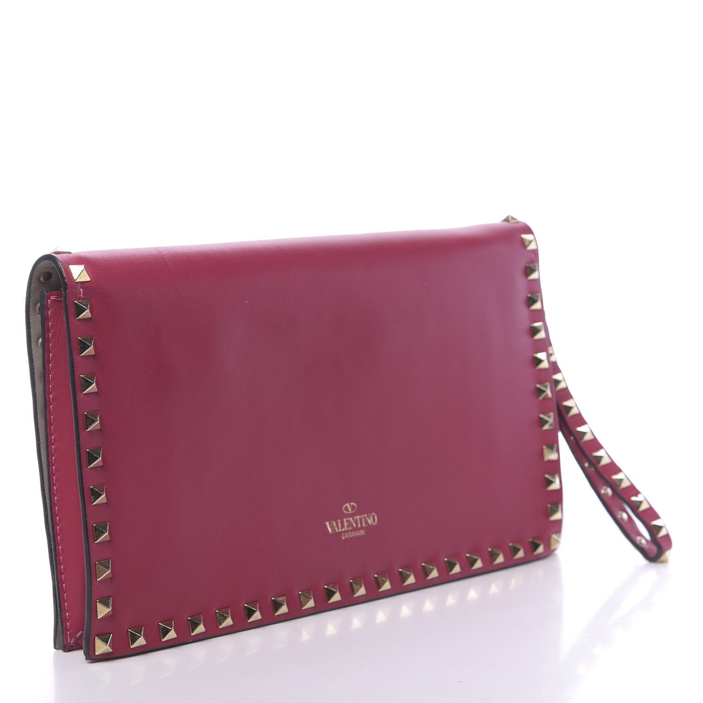 Nappa Rockstud Wristlet Clutch Cyclamin