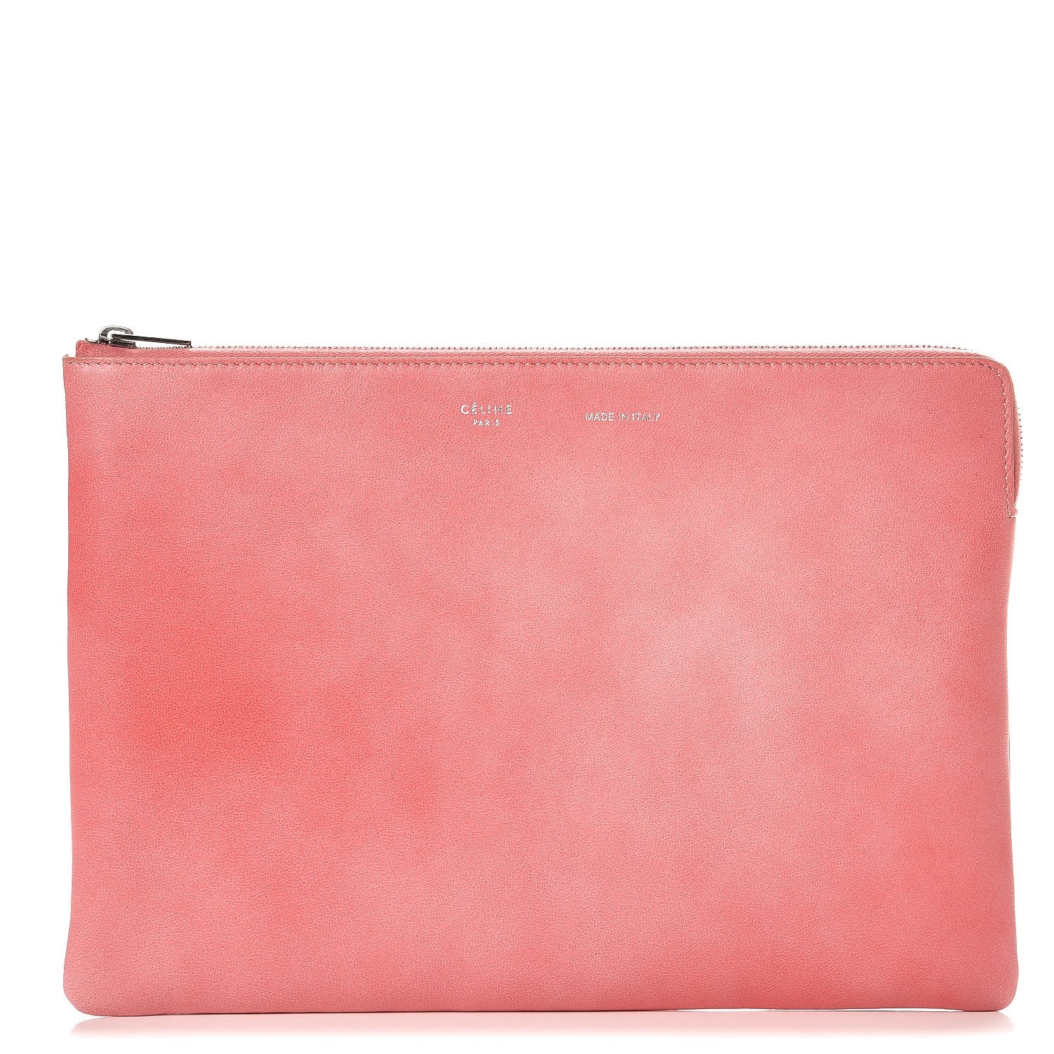 Celine Plastic Bag with Cloudy Lambskin Solo Zip Pouch Clutch Pink 3 of 13