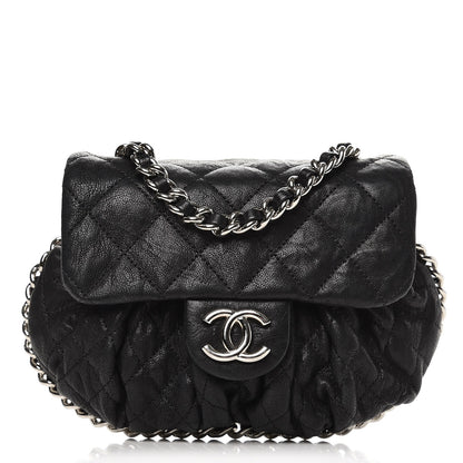 Chanel Washed Lambskin Mini Chain Around Messenger Black 1 of 8