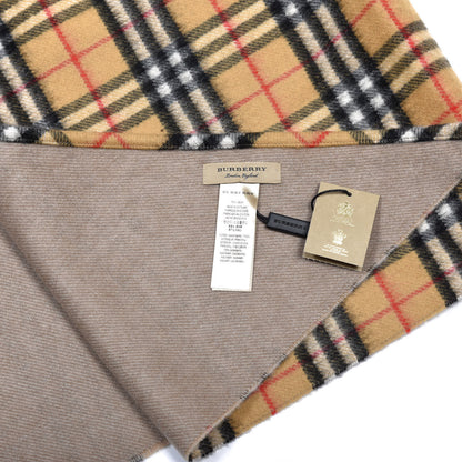 Burberry Cashmere House Check Fringe Cape Scarf Archive Beige 3 of 4