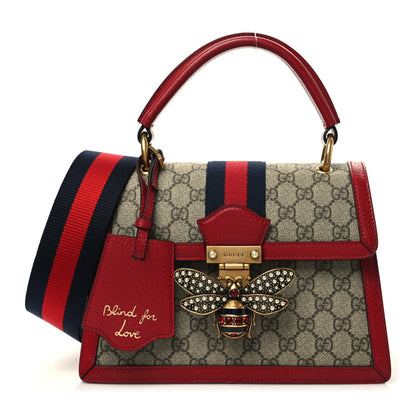 Gucci GG Supreme Monogram Small Queen Margaret Top Handle Bag Red 1 of 8