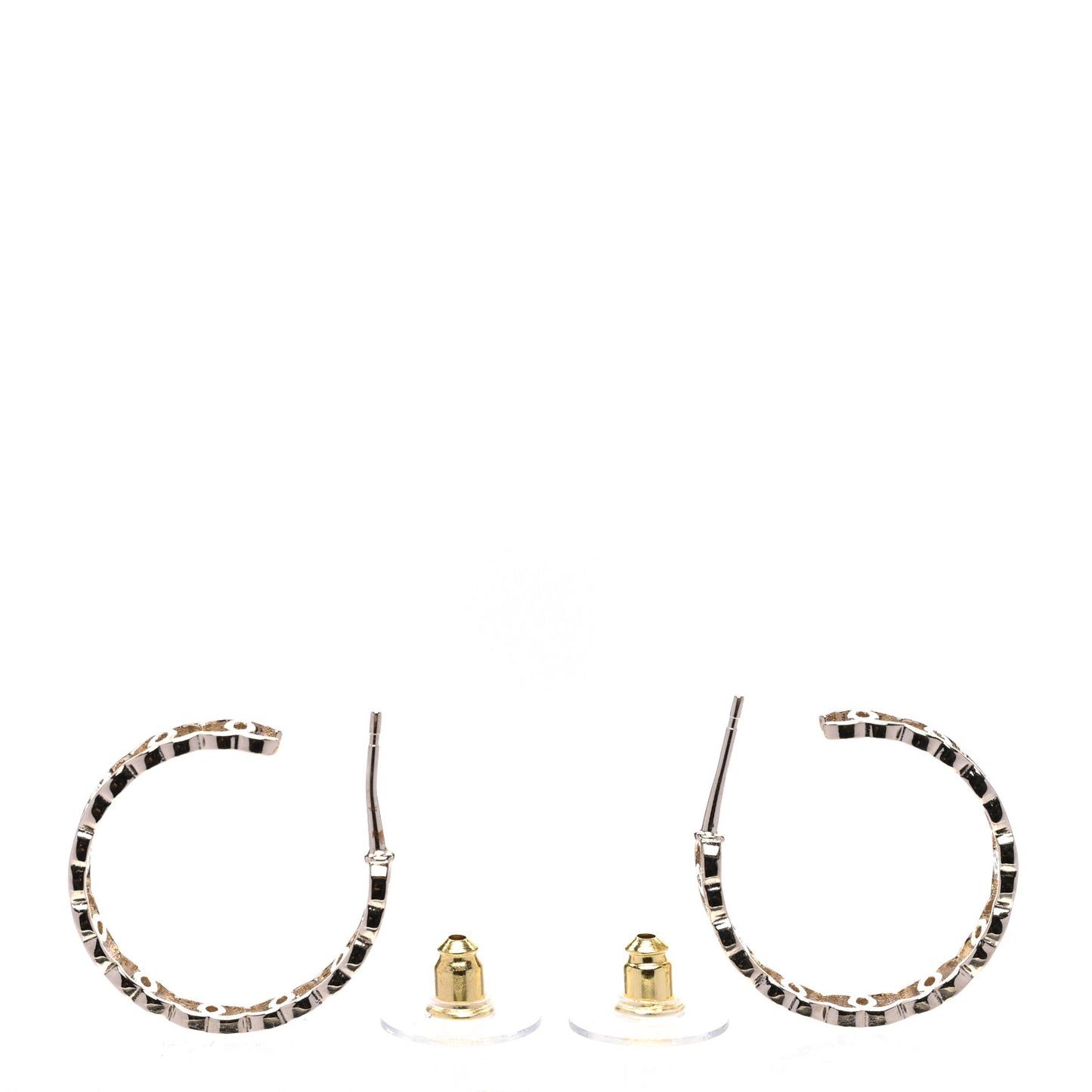 Metal CC Hoop Earrings Gold