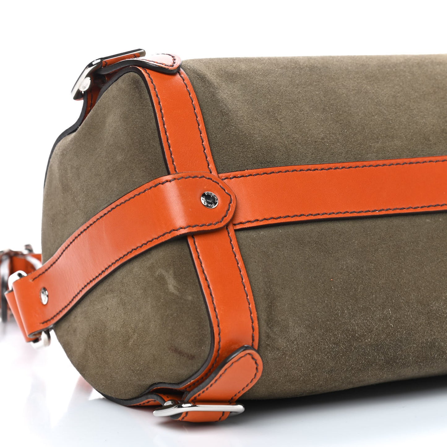 Scamosciato Suede Shoulder Bag Militare Orange