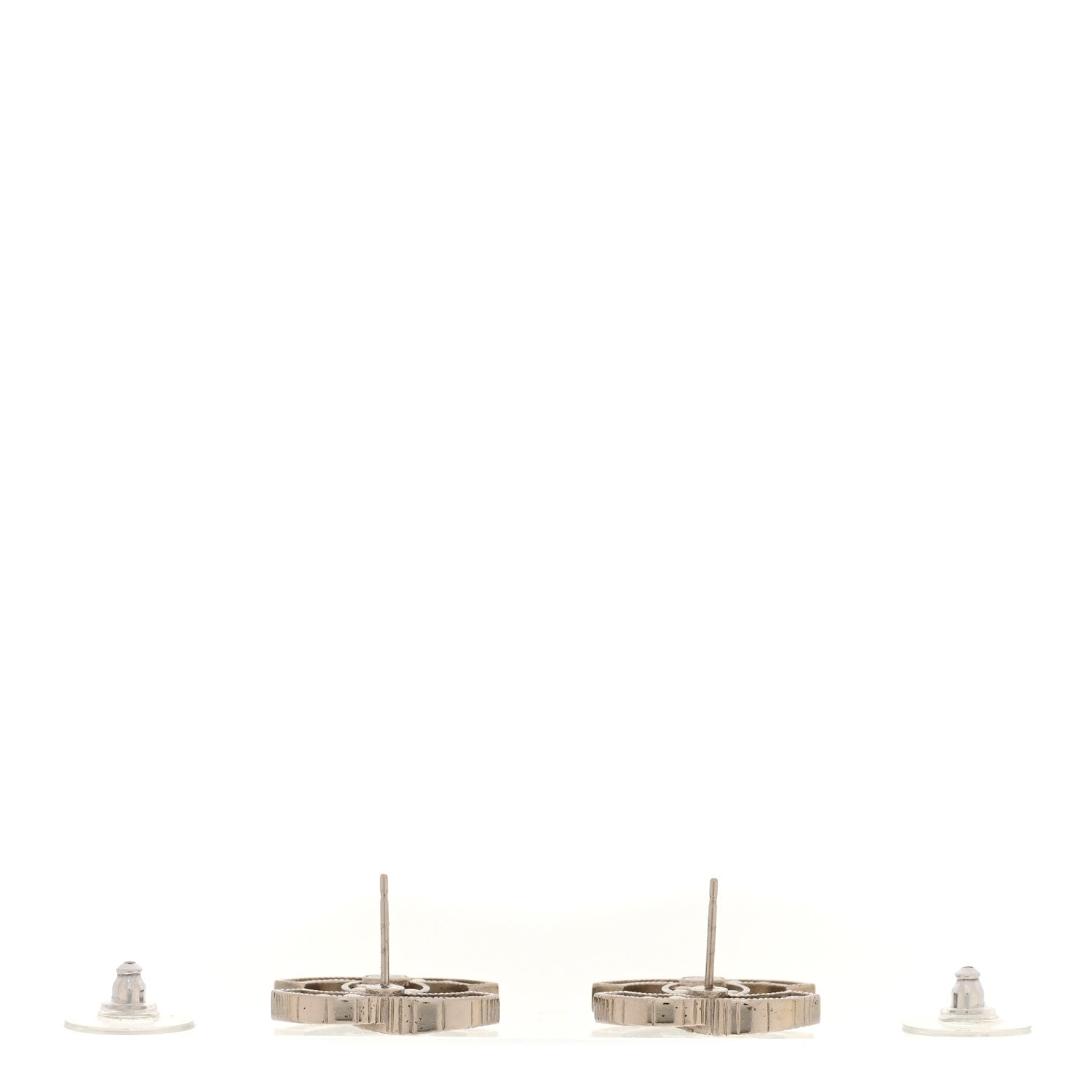 Chanel Crystal CC Earrings Silver 3 of 5