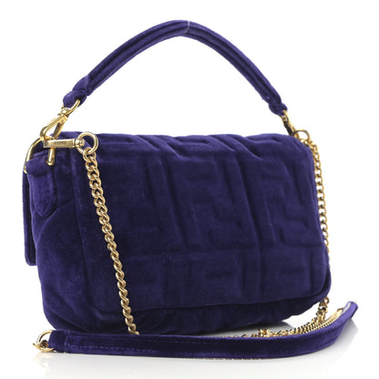 Fendi Velluto FF Embossed Mini Baguette Viola Plus 3 of 13