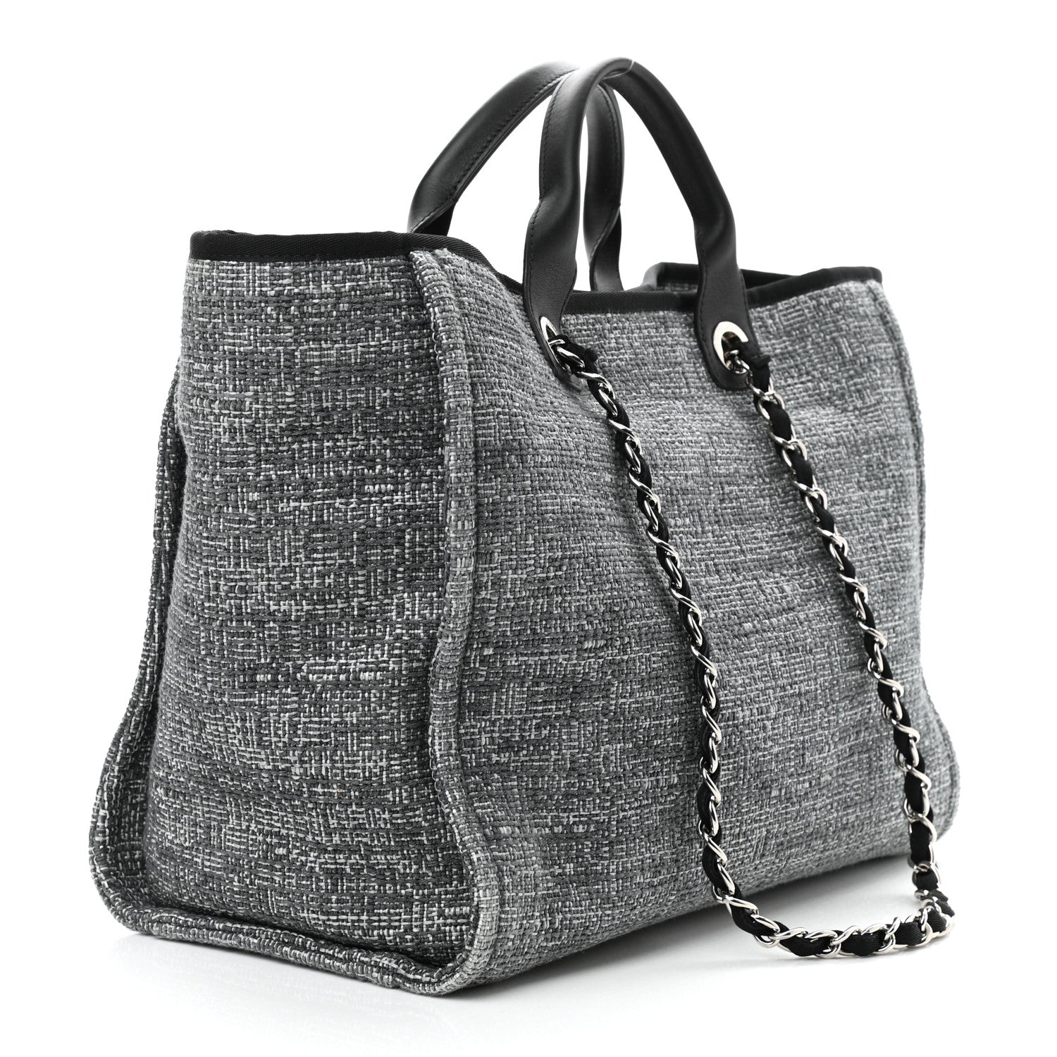 Chanel Canvas Medium Deauville Tote Charcoal 3 of 11