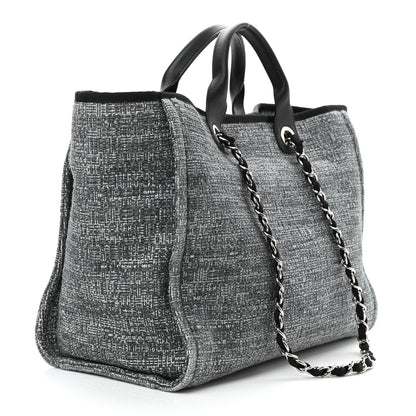 Chanel Canvas Medium Deauville Tote Charcoal 3 of 11